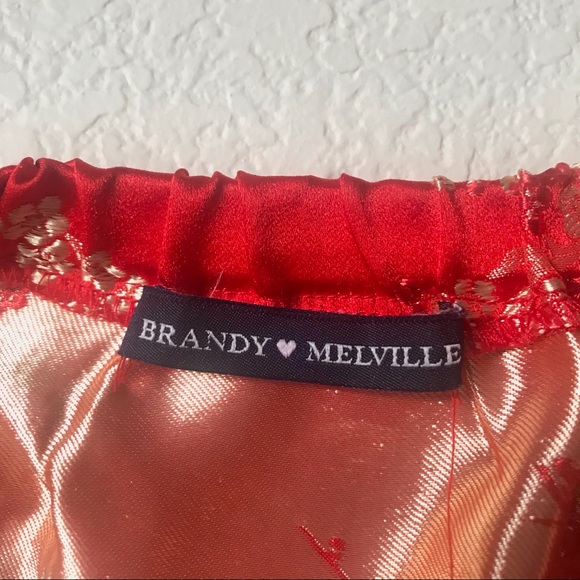 RARE Brandy Melville Red Oriental Skirt - Picture 4 of 5